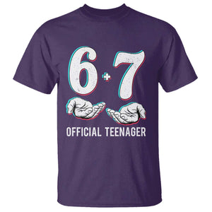 Funny 67 13th Birthday T Shirt 6 7 Thirteen Year Old Official Teenager Hands TS11 Purple Print Your Wear