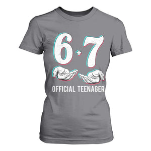 Funny 67 13th Birthday T Shirt For Women 6 7 Thirteen Year Old Official Teenager Hands TS11 Charcoal Print Your Wear