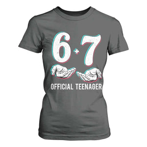 Funny 67 13th Birthday T Shirt For Women 6 7 Thirteen Year Old Official Teenager Hands TS11 Dark Heather Print Your Wear