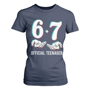 Funny 67 13th Birthday T Shirt For Women 6 7 Thirteen Year Old Official Teenager Hands TS11 Navy Print Your Wear