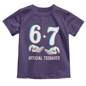 Funny 67 13th Birthday Toddler T Shirt 6 7 Thirteen Year Old Official Teenager Hands TS11 Purple Print Your Wear