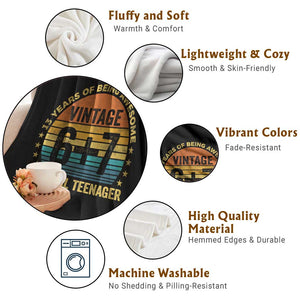 Funny 67 13th Birthday Throw Blanket Official Teenager 13 Years Of Being Awesome TS11 Print Your Wear