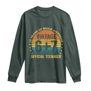 Funny 67 13th Birthday Long Sleeve Shirt Official Teenager 13 Years Of Being Awesome TS11 Dark Forest Green Print Your Wear