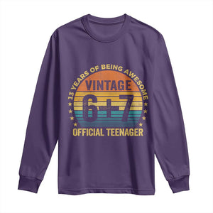 Funny 67 13th Birthday Long Sleeve Shirt Official Teenager 13 Years Of Being Awesome TS11 Purple Print Your Wear