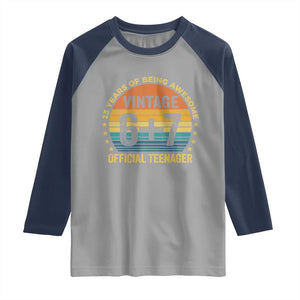 Funny 67 13th Birthday Raglan Shirt Official Teenager 13 Years Of Being Awesome TS11 Sport Gray Navy Print Your Wear