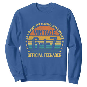 Funny 67 13th Birthday Sweatshirt Official Teenager 13 Years Of Being Awesome TS11 Royal Blue Print Your Wear