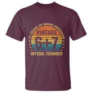 Funny 67 13th Birthday T Shirt - Official Teenager 13 Years Of Being Awesome TS11 Maroon Print Your Wear