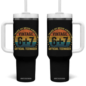 Funny 67 13th Birthday Tumbler With Handle Official Teenager 13 Years Of Being Awesome TS11 One Size: 40 oz Black Print Your Wear