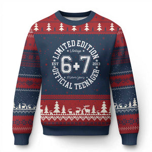 Funny 67 13th Birthday Ugly Christmas Sweater Est 2013 Limited Edition Official Teenager TS11 Navy Red Print Your Wear
