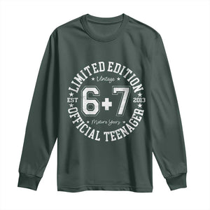 Funny 67 13th Birthday Long Sleeve Shirt Est 2013 Limited Edition Official Teenager TS11 Dark Forest Green Print Your Wear