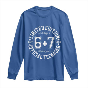 Funny 67 13th Birthday Long Sleeve Shirt Est 2013 Limited Edition Official Teenager TS11 Royal Blue Print Your Wear