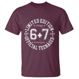 Funny 67 13th Birthday T Shirt Est 2013 Limited Edition Official Teenager TS11 Maroon Print Your Wear