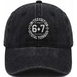Funny 67 13th Birthday Washed Cotton Baseball Cap Est 2013 Limited Edition Official Teenager