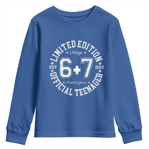 Funny 67 13th Birthday Youth Sweatshirt Est 2013 Limited Edition Official Teenager TS11 Royal Blue Print Your Wear