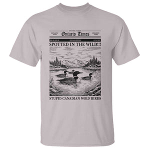 Funny Stupid Canadian Wolf Bird T Shirt Funny Common Loon Newspaper LGBT Hockey TS11 Ice Gray Print Your Wear