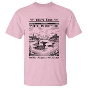 Funny Stupid Canadian Wolf Bird T Shirt Funny Common Loon Newspaper LGBT Hockey TS11 Light Pink Print Your Wear