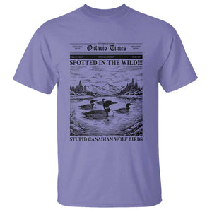 Funny Stupid Canadian Wolf Bird T Shirt Funny Common Loon Newspaper LGBT Hockey TS11 Violet Print Your Wear