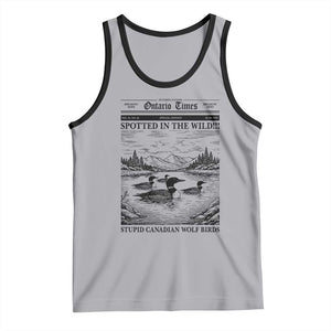 Funny Stupid Canadian Wolf Bird Tank Top Funny Common Loon Newspaper LGBT Hockey TS11 Athletic Heather Black Print Your Wear