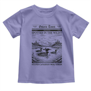Funny Stupid Canadian Wolf Bird Toddler T Shirt Funny Common Loon Newspaper LGBT Hockey TS11 Violet Print Your Wear