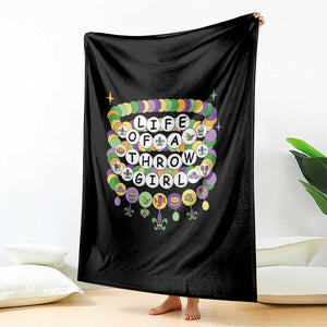 Funny Mardi Gras Throw Girl Life Throw Blanket Friendship Bracelet Beads TS11 Print Your Wear
