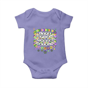 Funny Mardi Gras Throw Girl Life Baby Onesie Friendship Bracelet Beads TS11 Violet Print Your Wear
