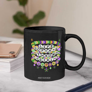 Funny Mardi Gras Throw Girl Life Coffee Mug Friendship Bracelet Beads TS11 Print Your Wear