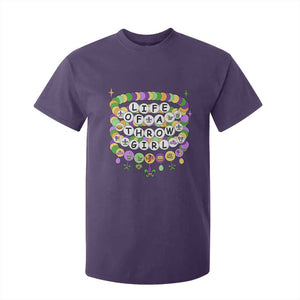 Funny Mardi Gras Throw Girl Life T Shirt For Kid Friendship Bracelet Beads TS11 Purple Print Your Wear