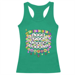 Funny Mardi Gras Throw Girl Life Racerback Tank Top Friendship Bracelet Beads TS11 Irish Green Print Your Wear