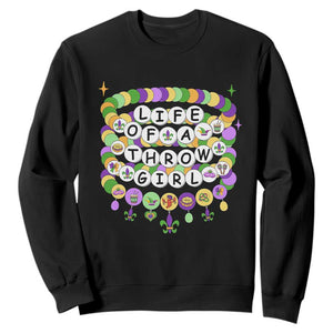 Funny Mardi Gras Throw Girl Life Sweatshirt Friendship Bracelet Beads TS11 Black Print Your Wear
