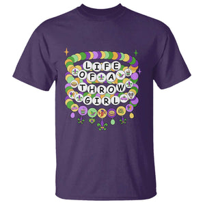 Funny Mardi Gras Throw Girl Life T Shirt Friendship Bracelet Beads TS11 Purple Print Your Wear