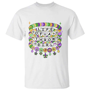 Funny Mardi Gras Throw Girl Life T Shirt Friendship Bracelet Beads TS11 White Print Your Wear