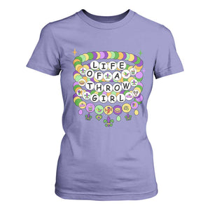 Funny Mardi Gras Throw Girl Life T Shirt For Women Friendship Bracelet Beads TS11 Violet Print Your Wear