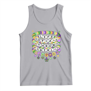 Funny Mardi Gras Throw Girl Life Tank Top Friendship Bracelet Beads TS11 Athletic Heather Print Your Wear