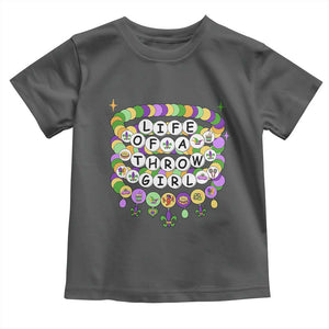 Funny Mardi Gras Throw Girl Life Toddler T Shirt Friendship Bracelet Beads TS11 Dark Heather Print Your Wear