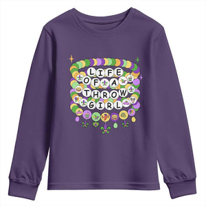 Funny Mardi Gras Throw Girl Life Youth Sweatshirt Friendship Bracelet Beads TS11 Purple Print Your Wear