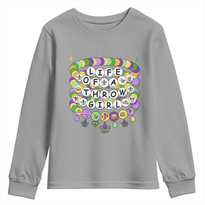 Funny Mardi Gras Throw Girl Life Youth Sweatshirt Friendship Bracelet Beads TS11 Sport Gray Print Your Wear