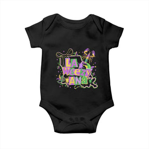 Funny Mardi Gras La Weezy Ana Baby Onesie New Orleans Festival Louisiana Map TS11 Black Print Your Wear
