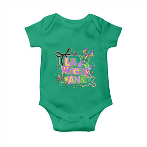 Funny Mardi Gras La Weezy Ana Baby Onesie New Orleans Festival Louisiana Map TS11 Irish Green Print Your Wear