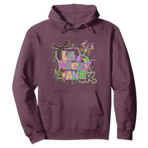 Funny Mardi Gras La Weezy Ana Hoodie New Orleans Festival Louisiana Map TS11 Maroon Print Your Wear