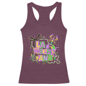 Funny Mardi Gras La Weezy Ana Racerback Tank Top New Orleans Festival Louisiana Map TS11 Maroon Print Your Wear