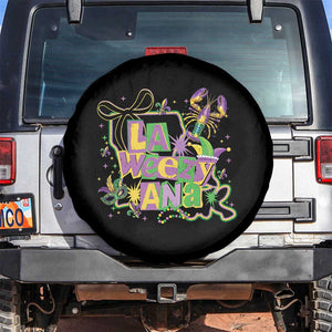 Funny Mardi Gras La Weezy Ana Spare Tire Cover New Orleans Festival Louisiana Map TS11 No hole Black Print Your Wear