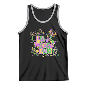 Funny Mardi Gras La Weezy Ana Tank Top New Orleans Festival Louisiana Map TS11 Black Athletic Heather Print Your Wear