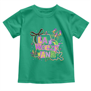 Funny Mardi Gras La Weezy Ana Toddler T Shirt New Orleans Festival Louisiana Map TS11 Irish Green Print Your Wear