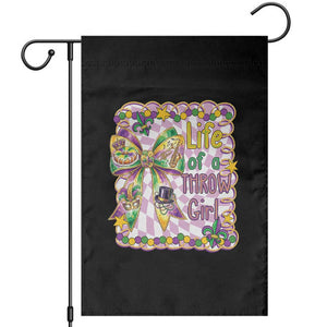 Funny Mardi Gras Throw Girl Life Garden Flag Coquette Bow Carnival TS11 Black Print Your Wear