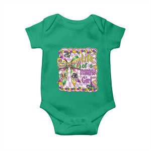 Funny Mardi Gras Throw Girl Life Baby Onesie Coquette Bow Carnival TS11 Irish Green Print Your Wear
