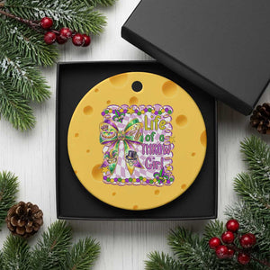 Funny Mardi Gras Throw Girl Life Ceramic Ornament Coquette Bow Carnival TS11 1pc Yellow Cheese Print Your Wear