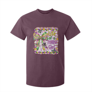 Funny Mardi Gras Throw Girl Life T Shirt For Kid Coquette Bow Carnival TS11 Maroon Print Your Wear