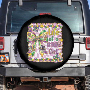 Funny Mardi Gras Throw Girl Life Spare Tire Cover Coquette Bow Carnival TS11 No hole Black Print Your Wear