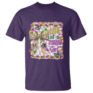 Funny Mardi Gras Throw Girl Life T Shirt Coquette Bow Carnival TS11 Purple Print Your Wear