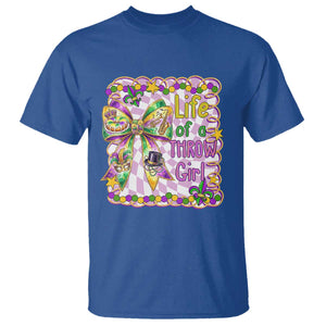 Funny Mardi Gras Throw Girl Life T Shirt Coquette Bow Carnival TS11 Royal Blue Print Your Wear